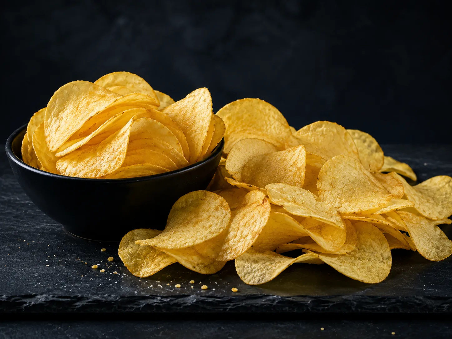 Potato flakes for fabricated potato chips - dough sheeting and chip frying line