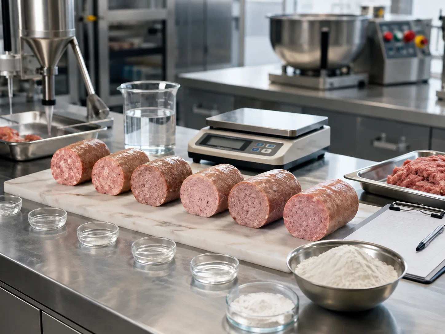 Cook yield and water retention trial of potato starch in formed meat products