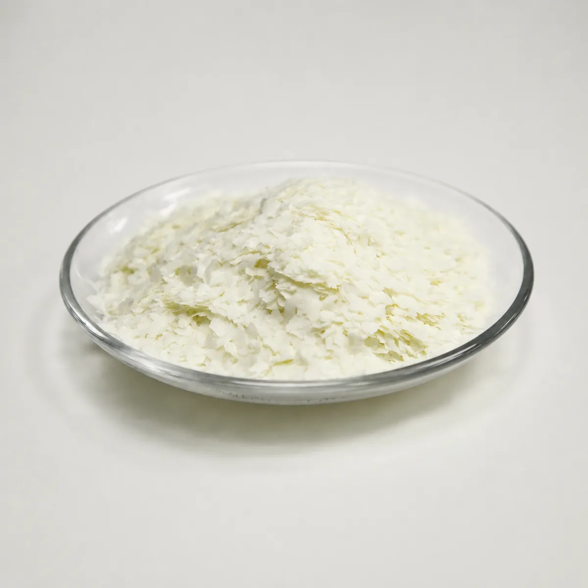 Food-grade potato flakes close-up for industrial food processing